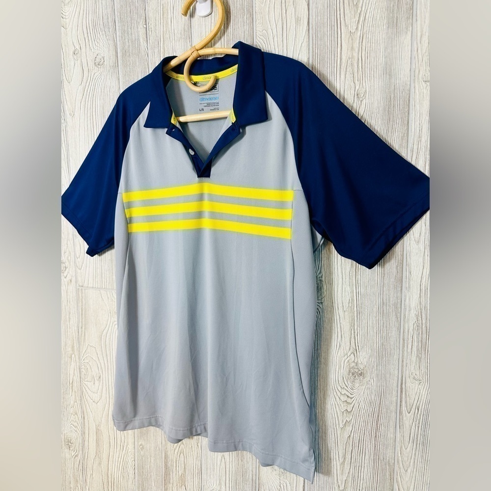 ADIDAS CLIMACOOL GOLF Shirt Size Large Breathable Mesh Lightweight Sports - Picture 4 of 9